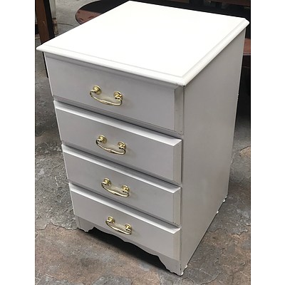 Tallboy White Chest of Drawers & Small White Bedside Drawers