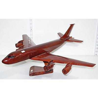 Carved Wood Model of a Boeing 747