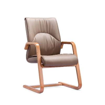 PU Leather Khaki Bend Wood Chair - Brand New