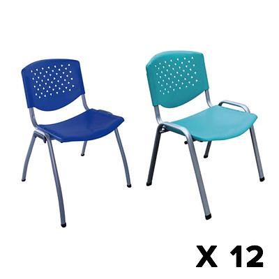 Set of 12 Stackable Folding Plastic Chairs - Brand New