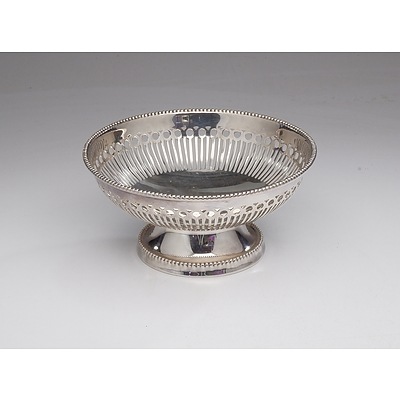 Portugese Topazig Silver Plated Bon Bon Basket with Pierced Detail 