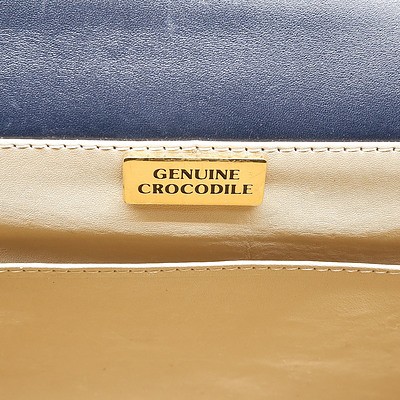 Italian Genuine Crocodile Handbag in Biraghi Macchi Bag Cover