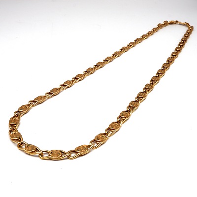 9ct Yellow Gold Hand Made Fancy Curb Link Chain, 47g