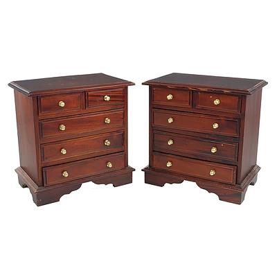 Pair of Small Reproduction Antique Style Chests, Late 20th Century