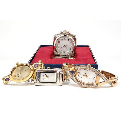 Quartz Pocket Watch and Four Ladies Quartz Wrist Watches