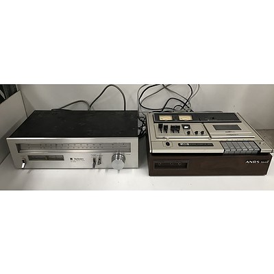 Technics Stereo Tuner and JVC Stereo Cassette Deck