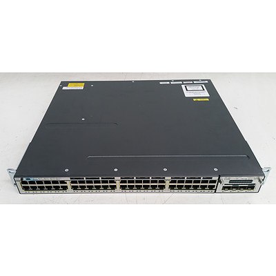 Cisco Catalyst (WS-C3750X-48P-S) 3750-X Series PoE+ 48-Port Gigabit Managed Switch