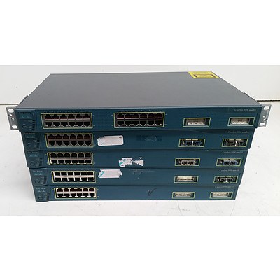 Cisco Catalyst 3500 Series XL Fast Ethernet Switches - Lot of Five