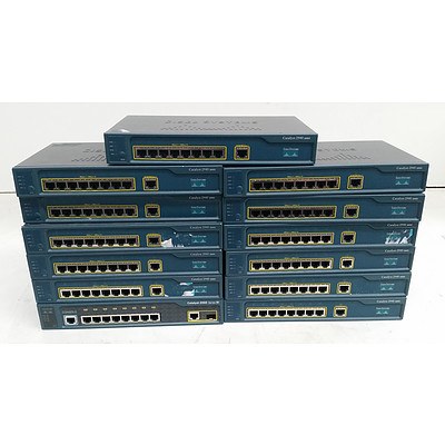 Cisco 2900 Series 8-Port Ethernet Switches - Lot of 13
