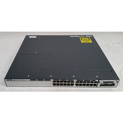 Cisco Catalyst (WS-C3750X-24P-S V01) 3750-X Series PoE 24-Port Gigabit Managed Switch