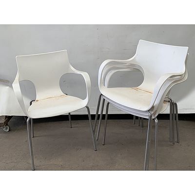 Set of Four Stackable Contemporary Plastic Chairs
