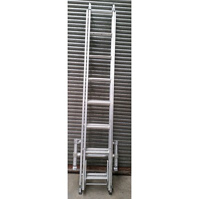 LADaMax 3.6 Meter Aluminium Scaffolding Extension Ladder