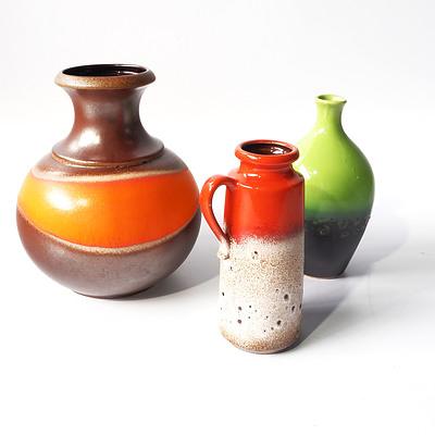 Three Pieces of West German Pottery