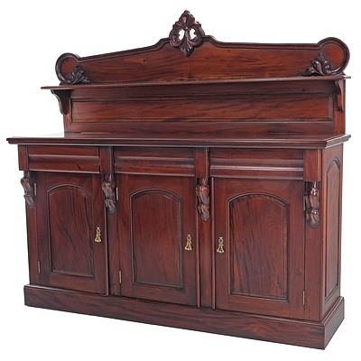 Reproduction Victorian Style Indonesian Mahogany Sideboard