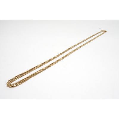 9ct Yellow Gold File Curb Link Chain, 22.9g