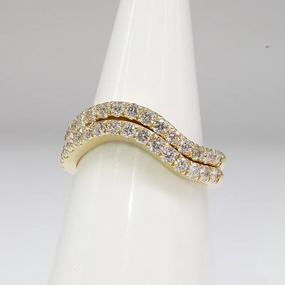 Pair of 18ct Yellow Gold Eternity Rings, Each with Seventeen 0.03ct Round Brilliant Cut Diamonds (G SI)