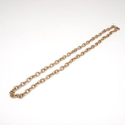 9ct Yellow Gold Oval Link Chain, 55.6g