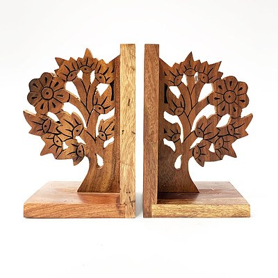 Tree of Life Wooden Book End - Lot of 4 - *Brand New*