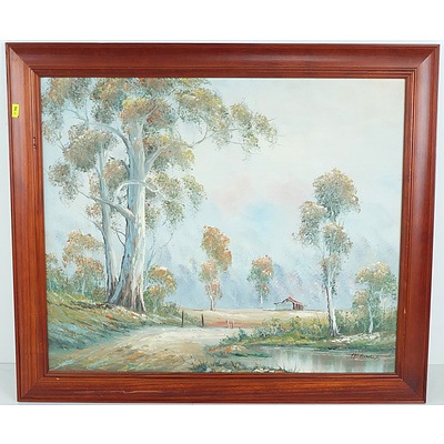 H. Burns, Landscape, Oil on Board