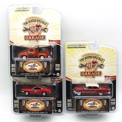 Three Greenlight Collectables The Busted Nuckle Garage Cars, New