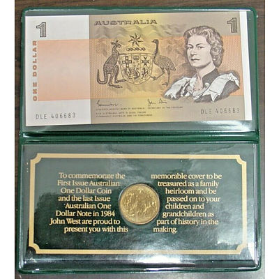 Commemorative Issue of the 1St $1 Coin & Last $1 Note