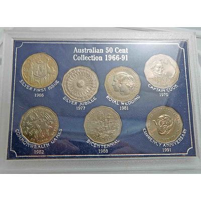 Cased Collection Of Australian 50c Coins