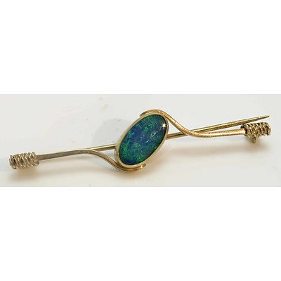Vintage Opal Brooch - 9ct Gold
