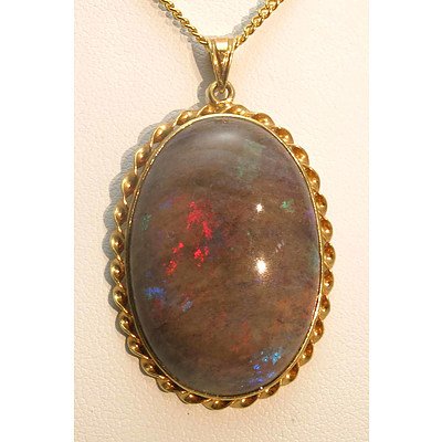 14ct Gold Australian Opal Pendant
