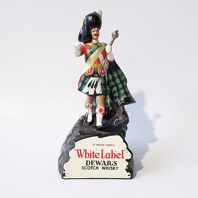 Dewers White Label Whisky Cast Metal Promotional Statue
