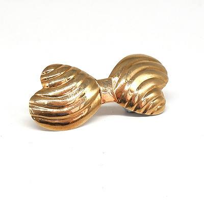 9ct Yellow Gold Bow Brooch, 2g