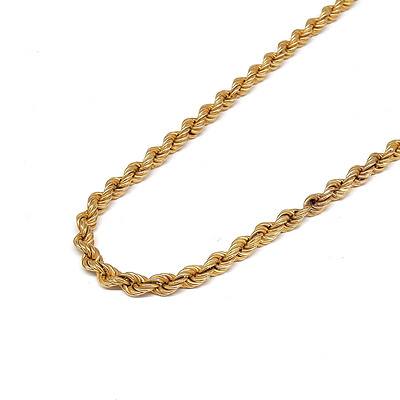 9ct Yellow Gold Twisted Rope Chain, 11g
