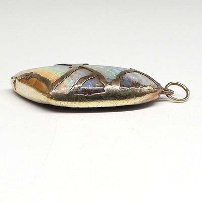 Boulder Opal Pendant in Gilt Silver Setting