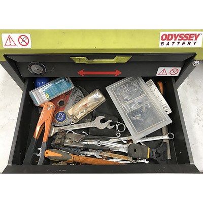 Ryobi Two Draw Tool Chest Including Contents and Stanley Tool Box