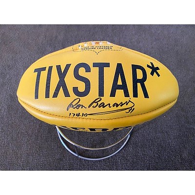 TIXSTAR BRANDED SHERRIN SIGNED BY AFL ICON RONALD DALE BARASSI