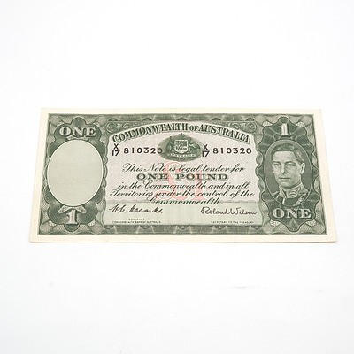 Commonwealth of Australia One Pound Coombs/ Wilson Note X17 810320