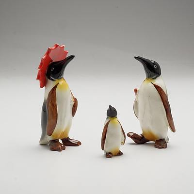 Three Beswick Porcelain Penguins 