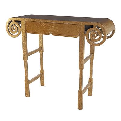 Fabulous Contemporary Oriental Style Lacquered Wood Scroll End Altar Table