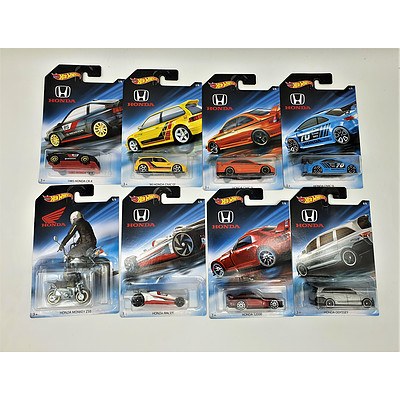 Complete Hot Wheels Collection Model Cars - Honda Collection Set of 8