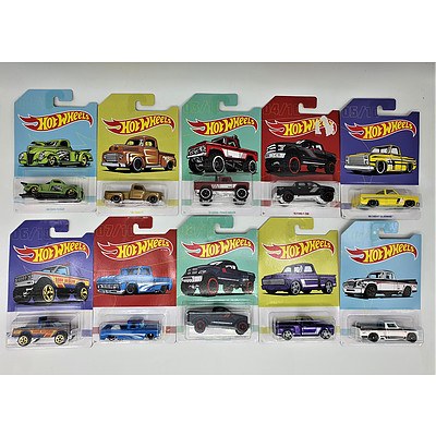 Complete Hot Wheels Collection Model Cars - American Pickups Set of 10