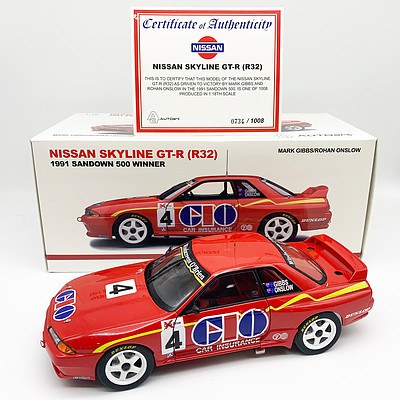 AUTOart Nissan Skyline GT-R R32 1991 Sandown 500 Winner 734/1008 1:18 Scale Model Car