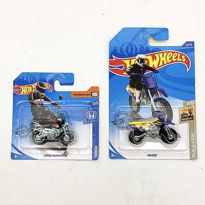 Two Hot Wheels Collection Model Motorbikes - Baja Blazers and Honda