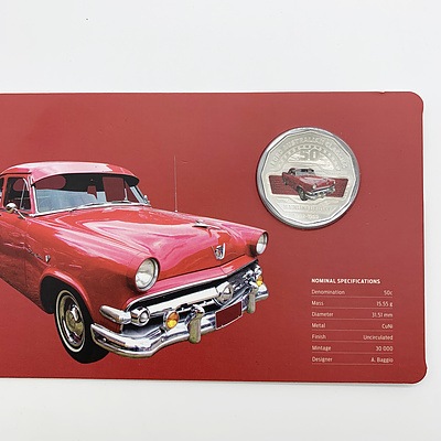 2017 50c Coloured Uncirculated Coin - 1954 Ford Mainline Coupe Utility