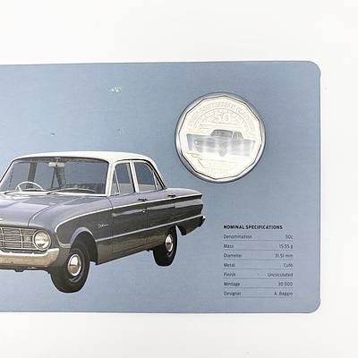 2017 50c Coloured Uncirculated Coin - 1960 Ford XK Falcon Deluxe