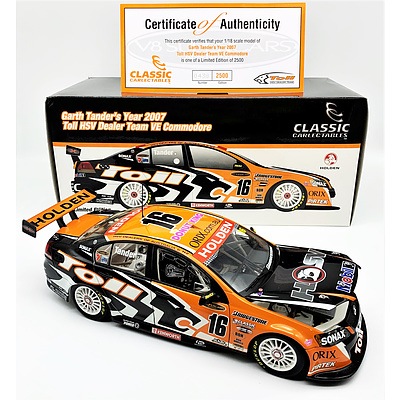 Classic Carlectables - Garth Tander's Year 2007 Toll HSV Dealer Team VE Commodore 438/2500 1:18 Scale Model Car