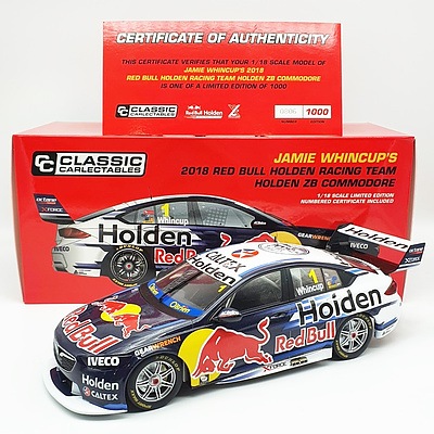 Classic Carlectables - 2018 Holden ZB Commodore HRT Redbull Jamie Whincup 806/1000 1:18 Scale Model Car