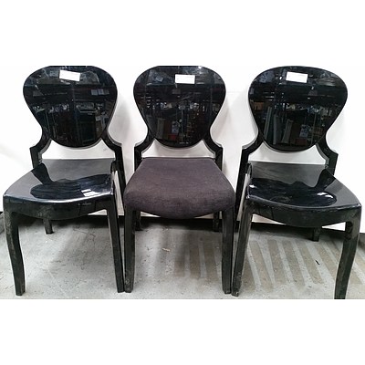 Three Pedrali Black Acrylic Chairs