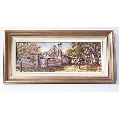 Peter Schlumpp, Autumn for a Homestead, 1985, Oil on Board, Signed lower Right, Framed