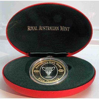 Australia 2004 $5 Proof Coin AFL Football
