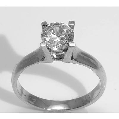 Sterling Silver Germani Cz Solitaire Ring