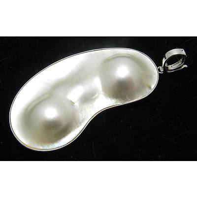 Spectacular Very Large Double Mabe Pearl Pendant